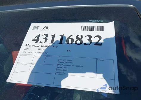 2022 BMW 840 I xDrive from USA, damaged, VIN WBADZ4C07NCJ60938